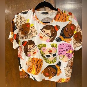 Zara women’s faces tee; medium